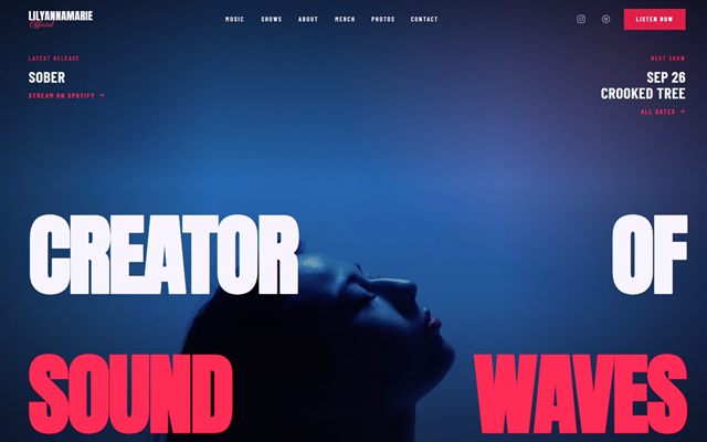 The Lilyanna Marie website, designed and built by H7 Creative Works.