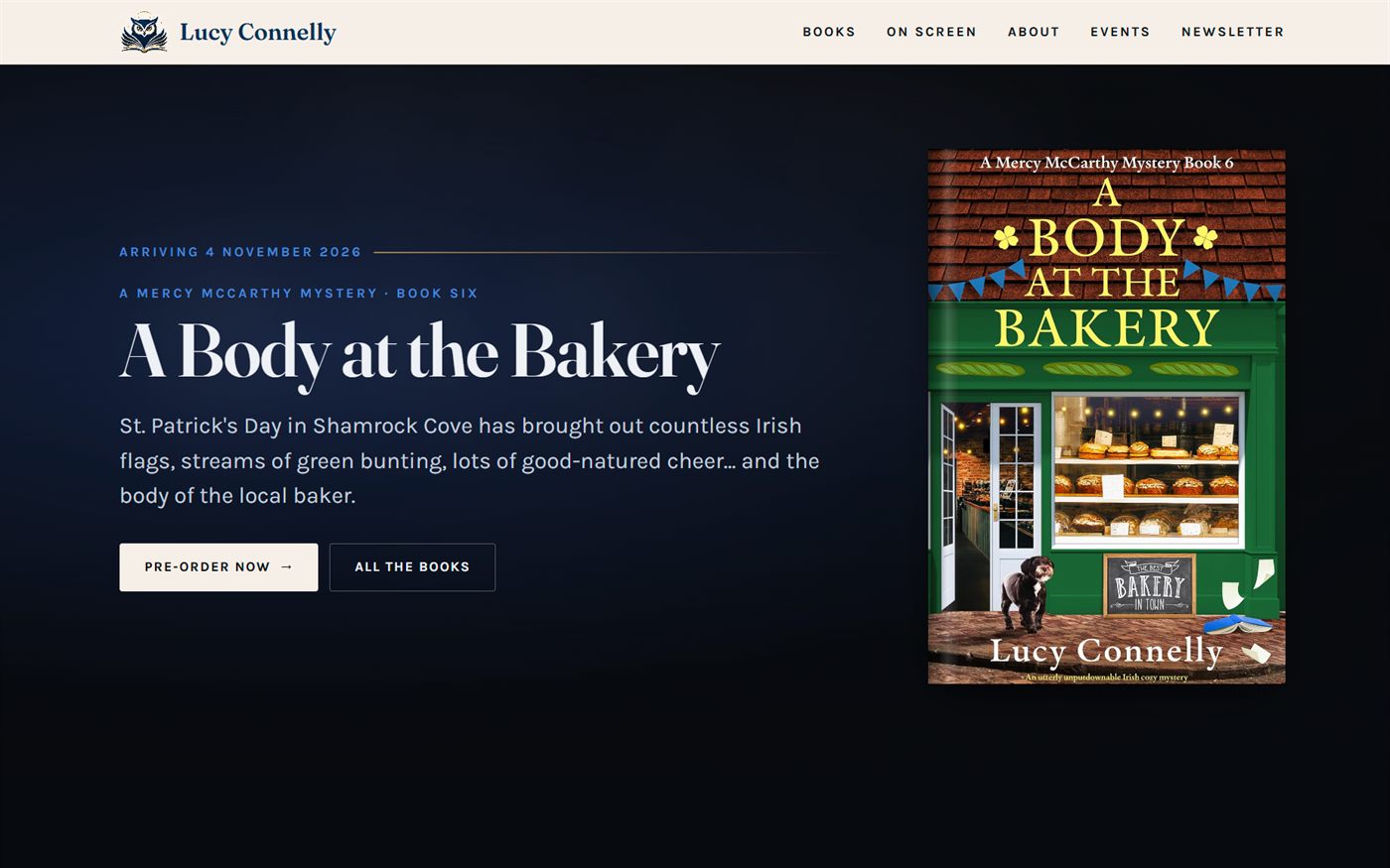 The Lucy Connelly homepage, designed and built by H7 Creative Works.