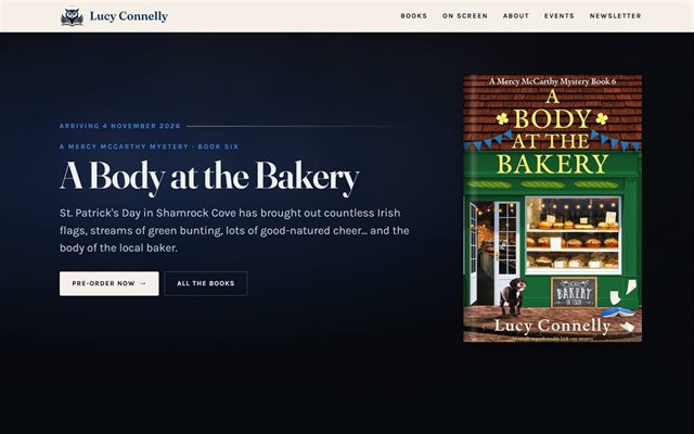 The Lucy Connelly website, designed and built by H7 Creative Works.